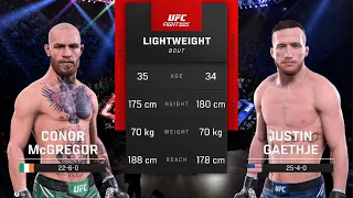 Justin Gaethje vs. Conor McGregor ( Prediction and Simulation on PlayStation 5 | UFC 5 )