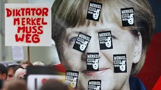 Fel protest tegen Merkel