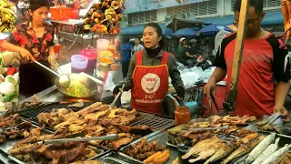 Popular Cambodian Street Food - Hot Frying Pans, Grilled Fish, Duck, Chicken, Pork, Beef & More