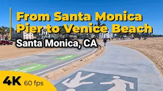 4K Santa Monica to Venice Beach Walkthrough | USA, California - A First-Person Exploration