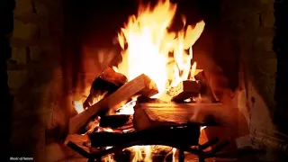 Fireplace Sounds | Звуки огонь в камине и метели за окном, для сна 1.5 часа