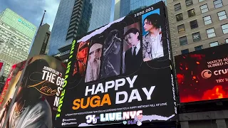 BTS 방탄소년단 SUGA 슈가 민윤기 생일 축하해 🎂 뉴욕 타임스퀘어 광고 NY Times Square billboard ads 2024.03.09