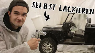 Defender SELBER LACKIEREN mit Pistole! | F.10 Defender Restauration