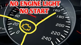 How to fix No Engine lights no start , crank but wont Start , problems solved