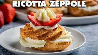 Baked Zeppole with Ricotta Filling - Amazing Italian Dessert!