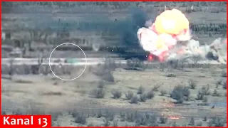 Vehicle bringing ammunition to Russians comes under artillery fire in Bakhmut - strong blast occurs