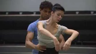 Natalia Osipova, Carlos Acosta and Peter Wright in rehearsals for Giselle (The Royal Ballet)
