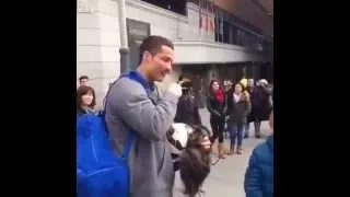 Cristiano Ronaldo Surprises Kid on the Street after Taking off Fake Wig