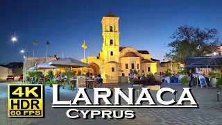 Larnaca , Cyprus in 4K 60fps HDR ( UHD ) Dolby Atmos 💖 The best places 👀  evening walking tour