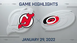 NHL Highlights | Devils vs. Hurricanes - Jan. 29, 2022