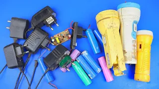 Awesome uses of old mobile charger old 18650 battery and old flashlight