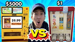 $5000 Pokemon Vending Machine VS $1 Pokemon Vending Machine