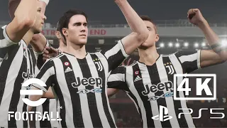 Efootball 2022(Update Version 1.0) Juventus Vs Man united Full Match. | PS5 Gameplay [ 4K HDR ]