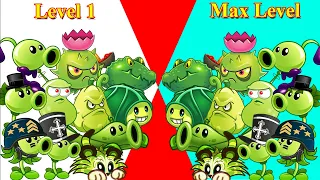 PvZ 2 Discovery - Difference Of Every Green Plant Level 1 Vs Max Level v9.8.1