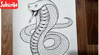 How to draw a cobra snake easy step by step || Easy Animal drawing