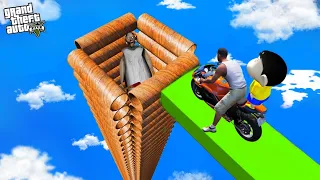 SHINCHAN AND FRANKLIN TRIED IMPOSSIBLE DEEPEST TUNNEL PIPE BIKE CHALLENGE GTA 5 !