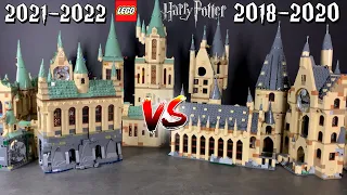Comparing & Combining EVERY LEGO Harry Potter Hogwarts Castle 2018-2020 vs 2021-2022