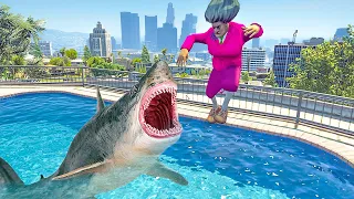 Scary Teacher 3D - Miss'T, Fall Down in Shark Pool, House Pranks - Game Animation