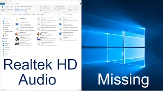 Realtek HD Audio Manager Windows 10 not Showing