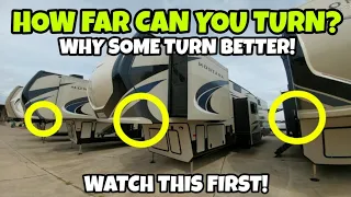 Buying a Fifth Wheel RV? Can you turn tight? Watch this first!