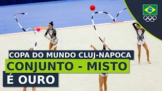 Copa do Mundo de Ginástica Rítmica 2023 - Conjunto Brasileiro é ouro na série mista, em Cluj-Napoca