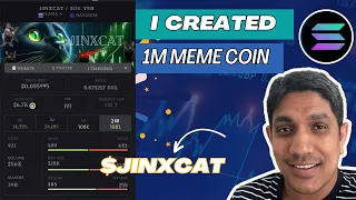 How I Created Million dollar Market cap Meme Coin on #solana  Full Tutorial- #JINXCAT #memecoin 😺🚀💰