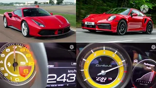 Ferrari 488 GTB vs Porsche 911 992 Turbo S 100-300 kmh race