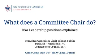 What does a Committee Chair do?