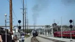 ATSF 3751 Steam Locomotive backs up the train from Old Town to Morena