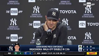 Aaron Boone discusses extra-inning win