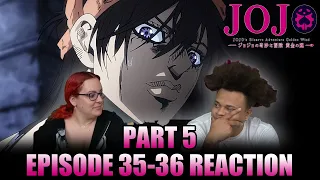 THIS ONE WAS HARD TO WATCH... - OUR FIRST TIME! GOLDEN WIND EPISODE 35-36: REACTION VIDEO