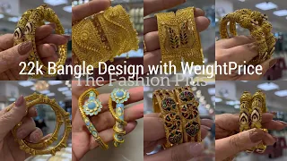 Latest  22k Gold Bangle Designs with Weight and Price  @TheFashionPlus