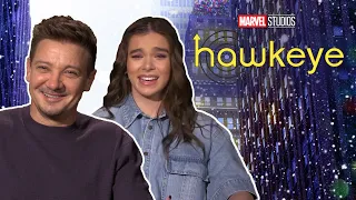 Jeremy Renner & Hailee Steinfeld on the MCU & working with Lucky the Dog | Disney Plus' Hawkeye