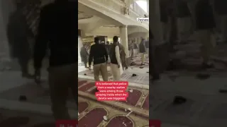 Aftermath of suicide bomb at mosque in Pakistan