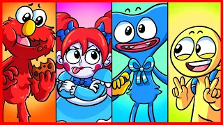 ELMO, POPPY, HUGGY WUGGY & PLAYER - Poppy Playtime & Fnaf Best Animation Compilation #2