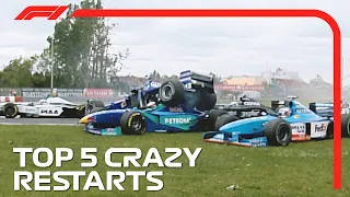 Top 5 Crazy Restarts in F1!