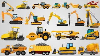 various types of heavy mining equipment | Excavator, Dump truk, Truk molen, Bulldozer, Crane, Auger