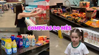 COMPRAS DO MÊS NO SUPERMERCADO! 🛒 QUANTO GASTAMOS?! mostrei tudo 🩷