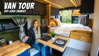 VAN TOUR - Fully Converted Off Grid Ford Transit with Hidden Shower