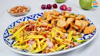 Easy Mango Salad with Fried Fish