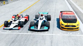 Mercedes F1 2022 vs IndyCar vs Nascar at Daytona Speedway (TOP SPEED BATTLE)