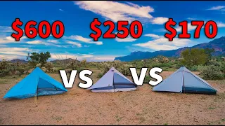 DOES THE PRICE OF A TENT REALLY MATTER??? Plex Solo vs Lunar Solo vs Lanshan 1 Pro