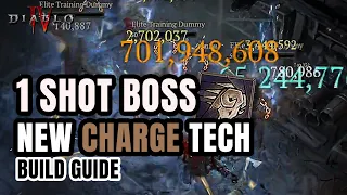 CRAZY NEW CHARGE TECH! 1 SHOT ANY BOSS - Barb Build Guide Season 3 Diablo 4