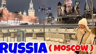 [4K]Christmas MOSCOW 2022, RED SQUARE, walking in the center, Russia || Stroll in 4k