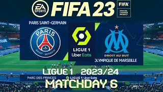 FIFA 23 PSG vs Marseille | Ligue 1 2023/24 | PS4 Full Match