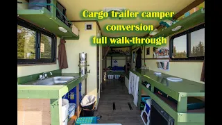 Cargo trailer camper conversion - Full Walk-Through. 16.5 long v-nose.