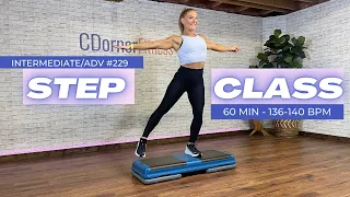 CALORIE BURNING STEP AEROBICS WORKOUT // Intermediate to Advanced #229 136bpm +