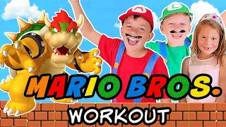 Super Mario Bros and Princess Exercise For Kids | Video Game Workout