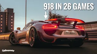 PORSCHE 918 in 26 Car Games (Sound Comparison) GT7 vs FM7 vs FH5 vs PC3 vs Assetto Corsa & more