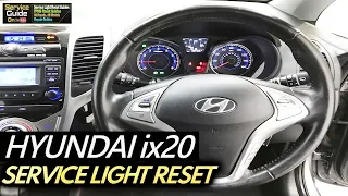 Huyndai ix20 Service Light Reset Guide